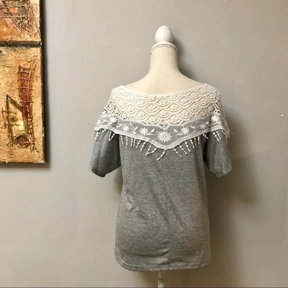 Lace Boatneck Shirt - Picture 4 of 8